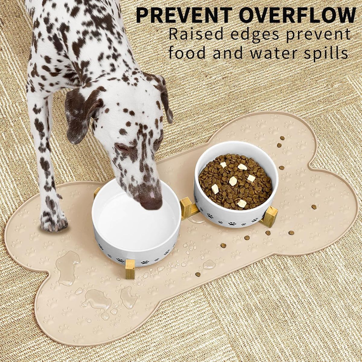 Dog Food Mat Anti-Slip Silicone Dog Bowl Mat Thicker Pet Placemat Waterproof Cat Feeder Pad with