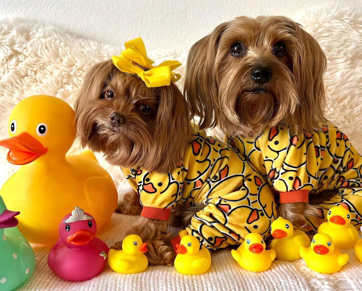 Fitwarm Funny Duck Dog Pajamas, Dog Winter Clothes for Small Dogs Girl, Lightweight Velvet Pet