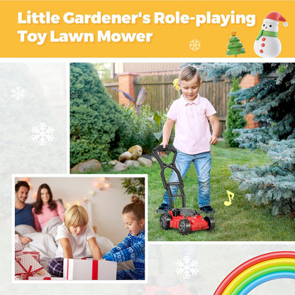 Kids Lawn Mower - Toy Choi's Pretend Play Series Toddler Lawn Mower, Indoor Outdoor Push Gardening