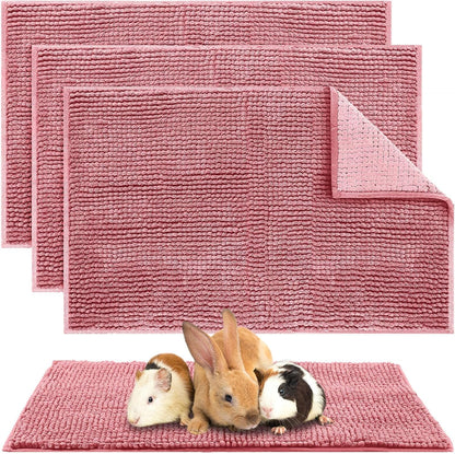 Amylove 4 Pcs Guinea Pig Cage Liner Guinea Pig Bedding Washable Fleece Pee Pads Reusable Small