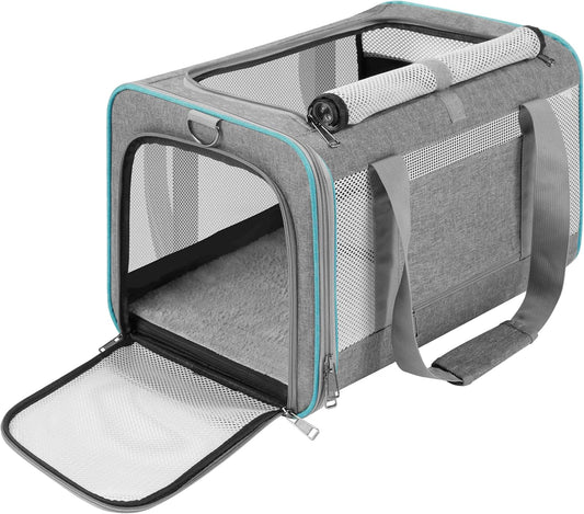 Pet Carrier for Large Cats 20 lbs+ / Soft Sided Small Dog Travel Carriers Top Load/Collapsible