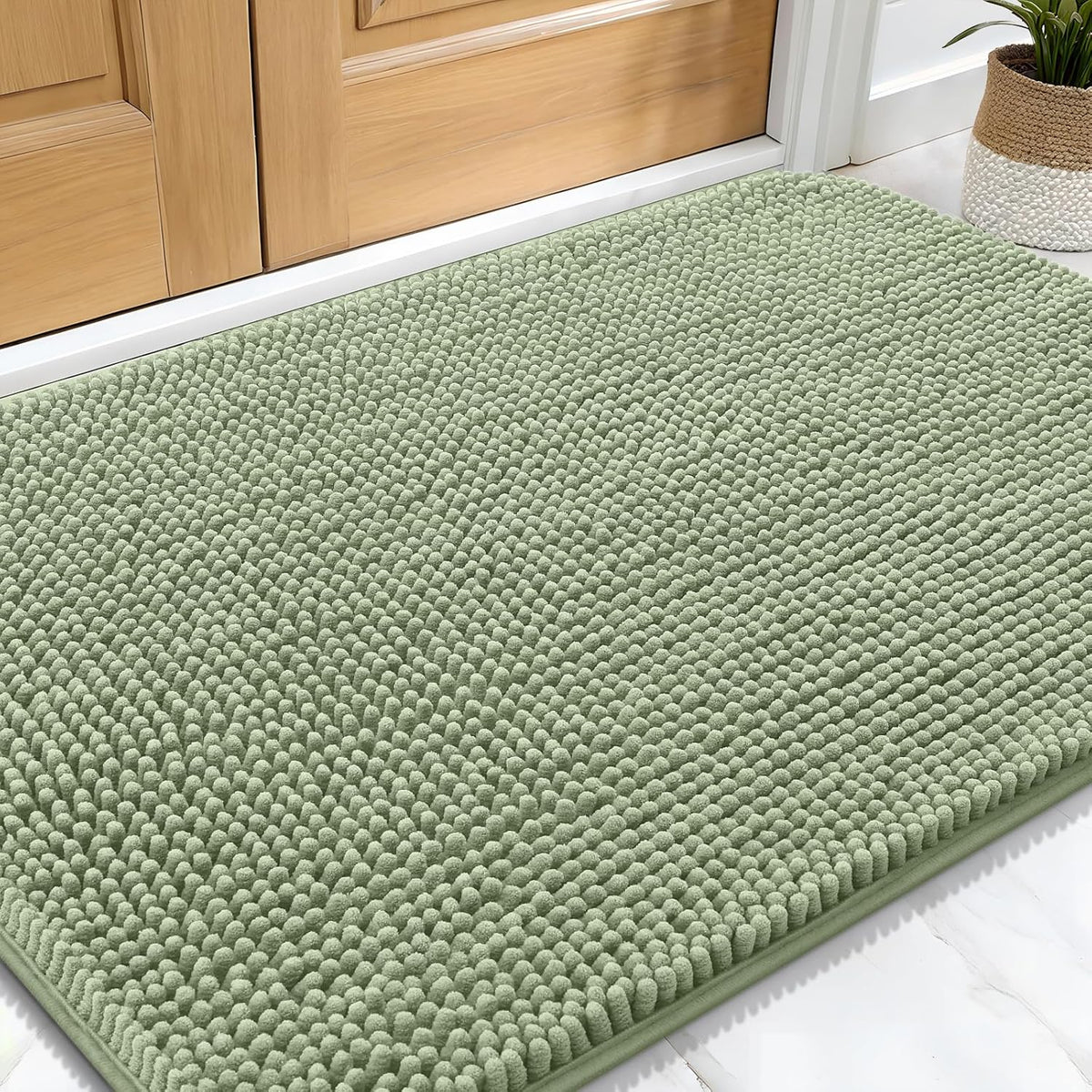 OLANLY Dog Door Mat for Muddy Paws 34x21, Absorbs Moisture and Dirt, Absorbent Non-Slip Washable