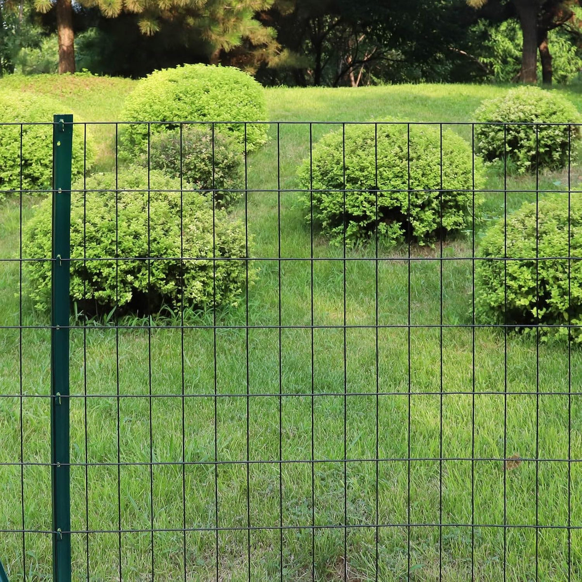 Black PVC Coated Welded Wire Fence 48 Inch x 50 Foot, 2 Inch x 4 Inch 14GA, Garden Border Fencing