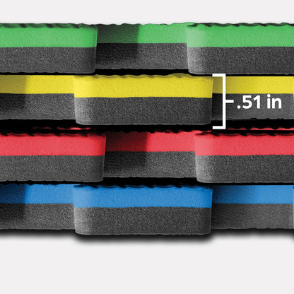 Norsk Reversible Kids Puzzle Play Mats - EVA Interlocking Foam Tiles (Multicolor/Black 4 Tiles - 16