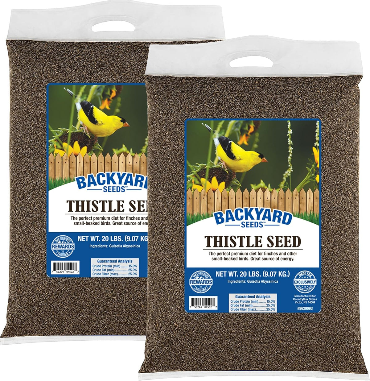 CountryMax Thistle Wild Bird Seed 40 lb – Premium Quality, 100% Clean, No Debris – Attracts Finches