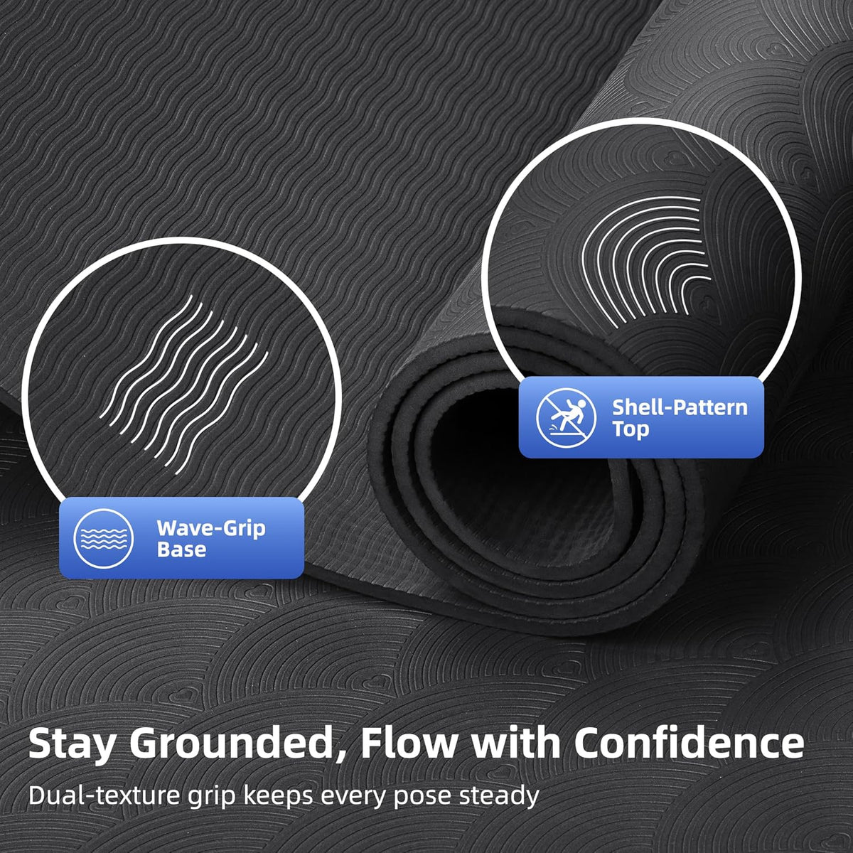Extra Large Yoga Mat - 72"x35", 72"x48", 78"x57" - Wide TPE Exercise Mat for Home, Stretching
