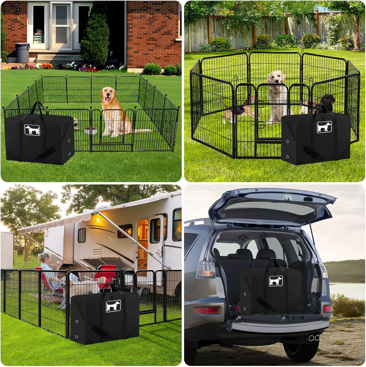 SIRUITON Dog Playpen Storage Bag Fits 24" H 8 Panels and 9 Stakes Suitable for Foldable Exercise