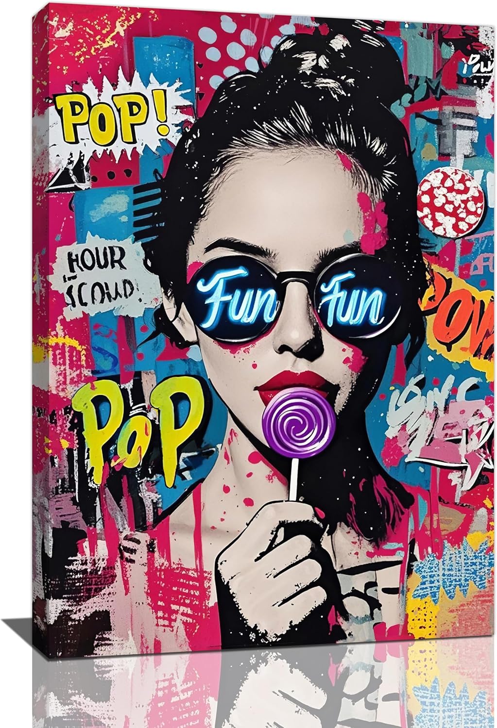 Fashion Women Wall Art Glam Modern Artwork for Girls Banksy Street Graffiti Pop Art Canvas Pictures