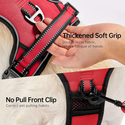 NESTROAD No Pull Dog Harness,Adjustable Oxford Dog Vest Harness with Leash,Reflective No-Choke Pet