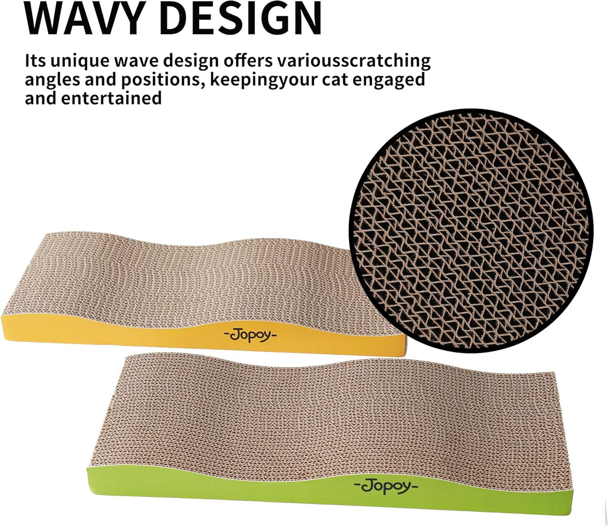 Cat Scratching Board, Corrugate Cat Scratcher for Indoor Cats with Catnip, Cat Scratch Pad with