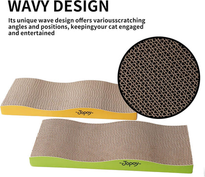 Cat Scratching Board, Corrugate Cat Scratcher for Indoor Cats with Catnip, Cat Scratch Pad with
