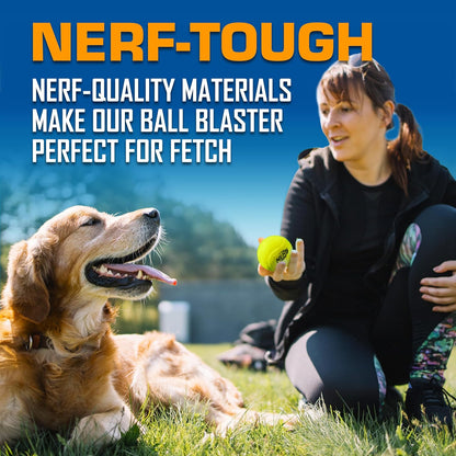 Nerf Dog Tennis Ball Blaster Dog Toy Gift Set, Tennis Ball Dog Fetch Toy Launches up to 50 ft, Dog