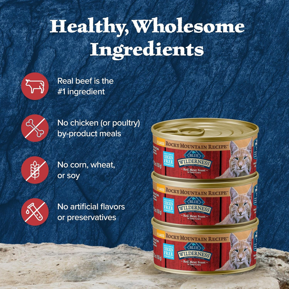 Blue Buffalo Wilderness Rocky Mountain Recipe Flaked Wet Cat Food, Chicken-Free & Grain-Free