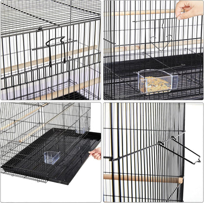 Yaheetech 30'' Length Flight Bird Cage Iron Flight Parrot Cage for Small Parrots Parakeets