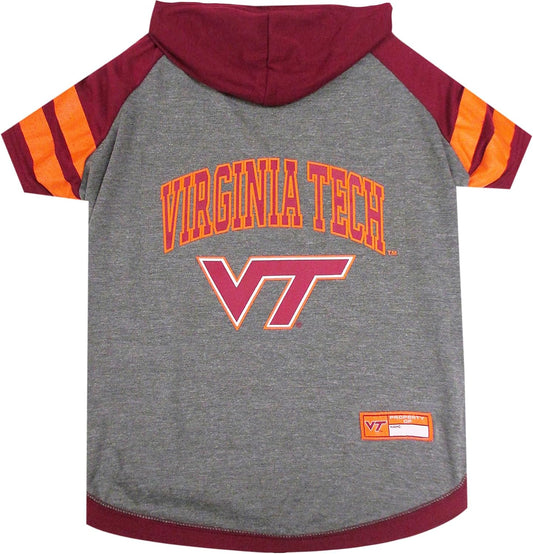NCAA Virginia TECH Hokies Hoodie for Dogs & Cats, X-Small Collegiate Licensed Dog Hoody Tee Shirt.