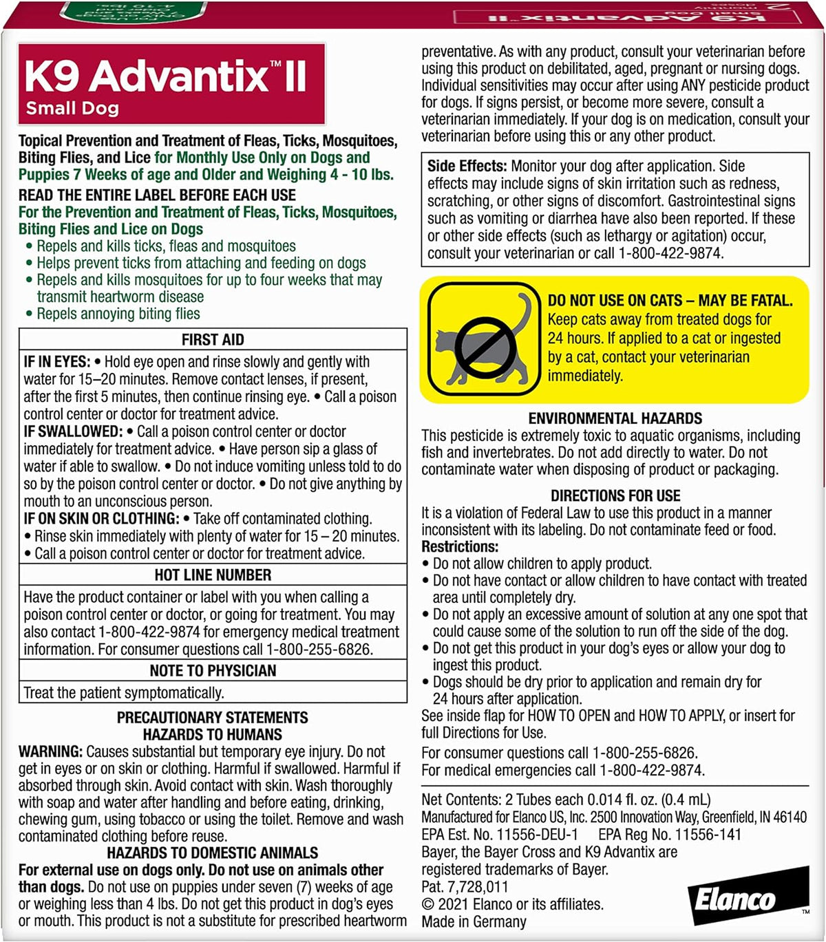 K9 Advantix II Small Dog Vet-Recommended Flea, Tick & Mosquito Treatment & Prevention | Dogs 4-10