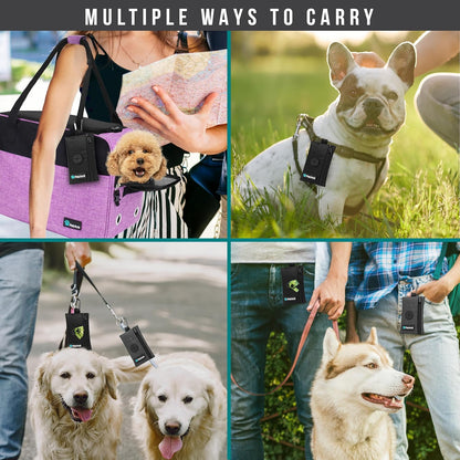 PetAmi Dog Poop Bag Holder for Leash, Dog Waste Bag Dispenser with Clip, Treat Pouch, Walking &