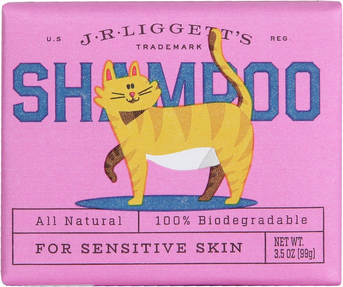 JR Liggett’s Natural Cat Shampoo Bar for Sensitive Skin - 100% Detergent Free, Non-GMO &