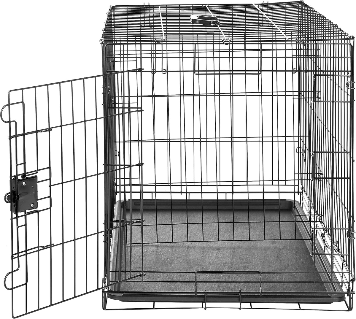 Amazon Basics Durable, Foldable, Collapsible, Portable Metal Wire Dog Crate with Tray, Single Door