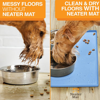 Neater Pet Brands Neater Mat Pet Mats for Food and Water, Cat & Dog Bowl Mat Waterproof Silicone