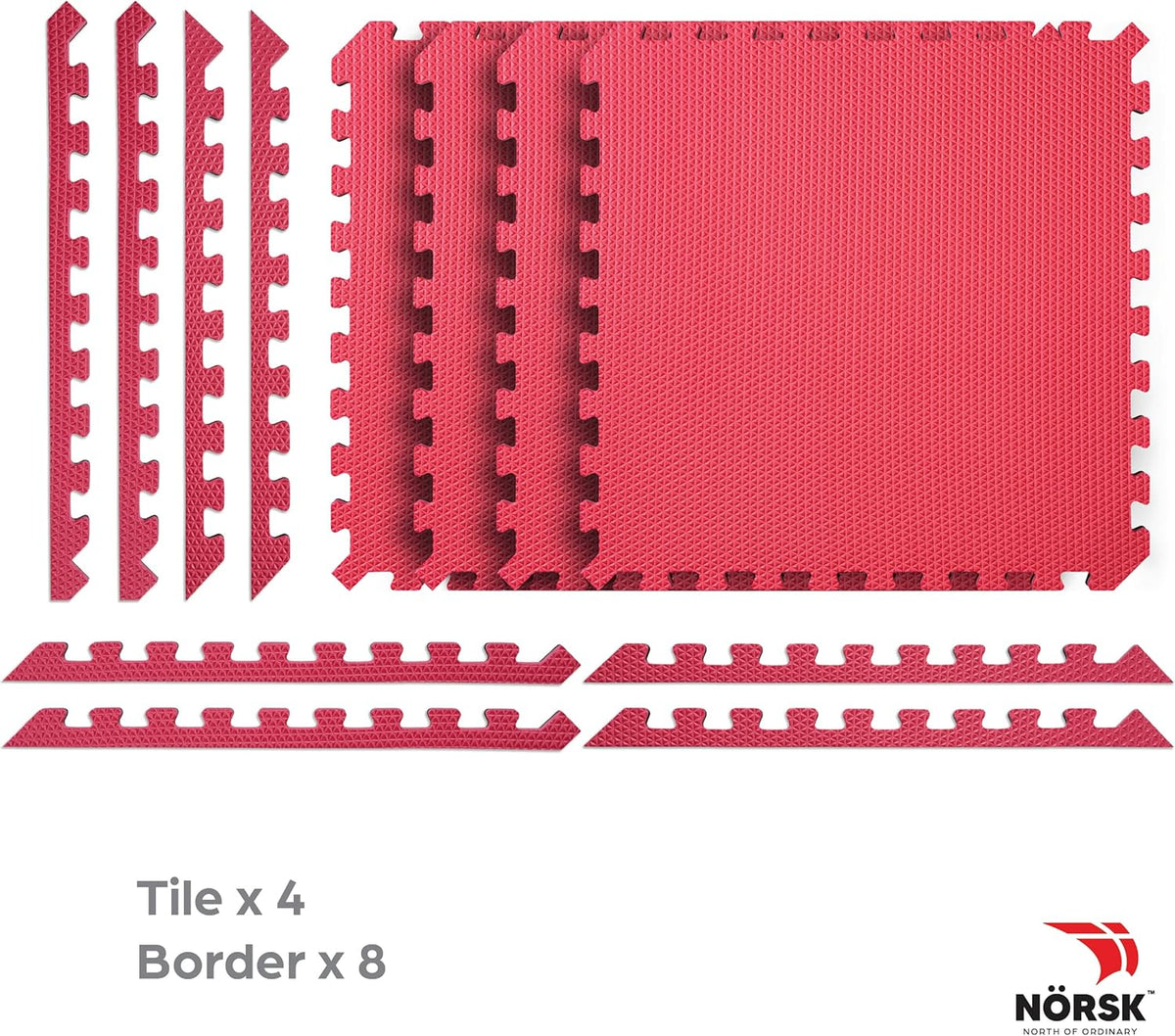 Norsk Reversible Gym Exercise Mats 3/4" Thick EVA Interlocking Foam Tiles, Perfect Home Gym