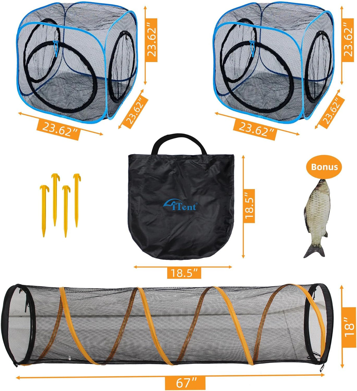 Pet Play Tunnel + Cube(with Three Ways) for Indoor and Outdoor, Kitty Play House, Cat Enclosures
