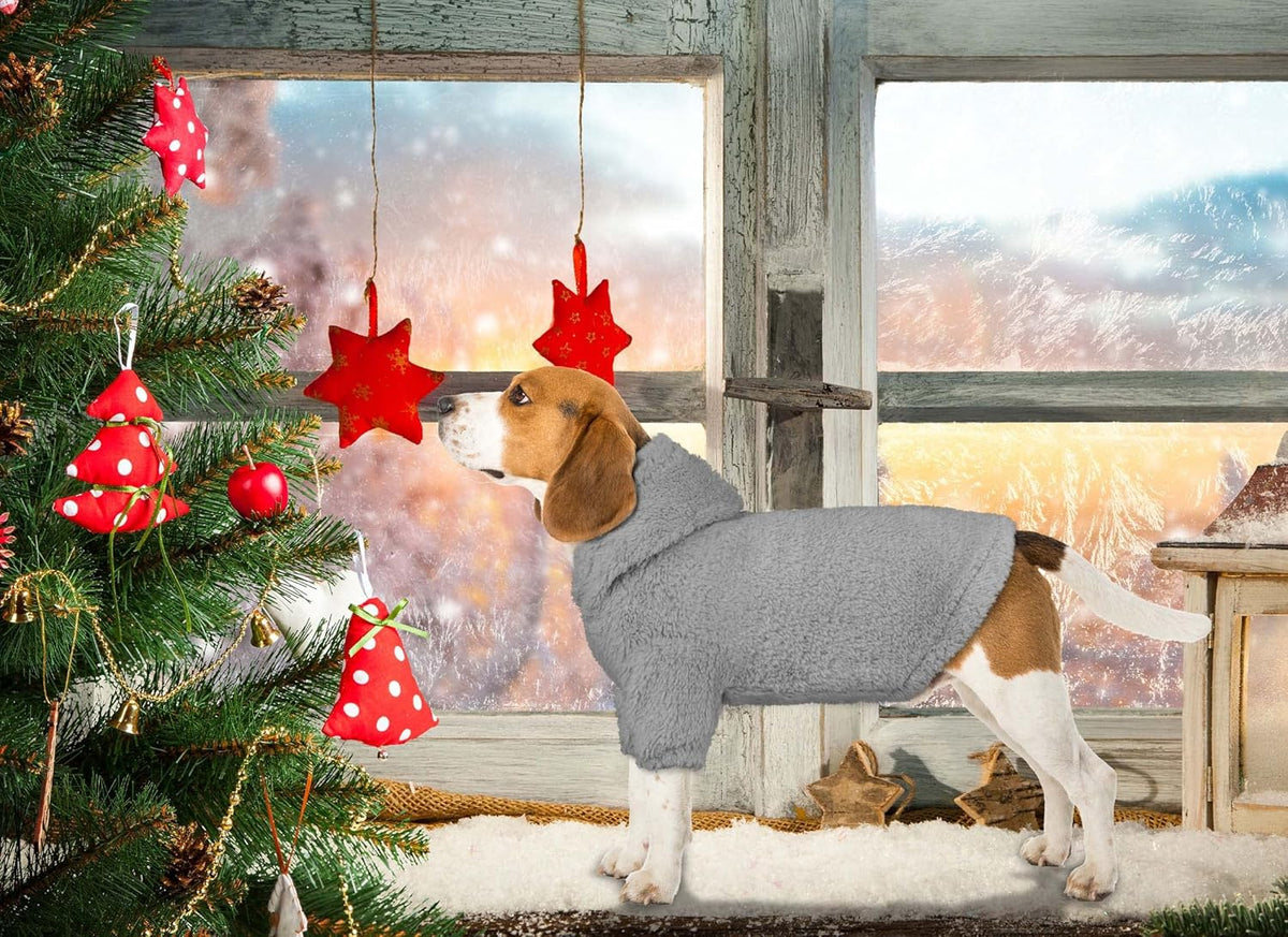 Fuzzy Dog Sweaters for Small Dogs Dog Hoodie Pet Clothes Warm Soft Cozy Coats Hooded Sweatshirt