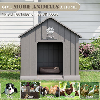 Large Dog House Outdoor Indoor for Medium Large Dogs, Durable Plastic Waterproof Doghouse with Air