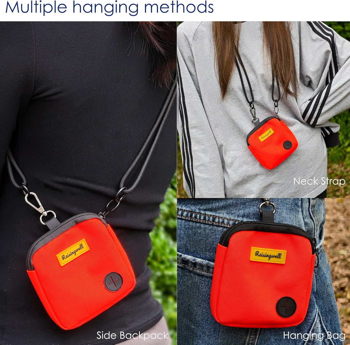 Dog Treat Pouch for Pet Walking and Training with Clicker Poop Bags Small Fanny Zipper Pack Holder