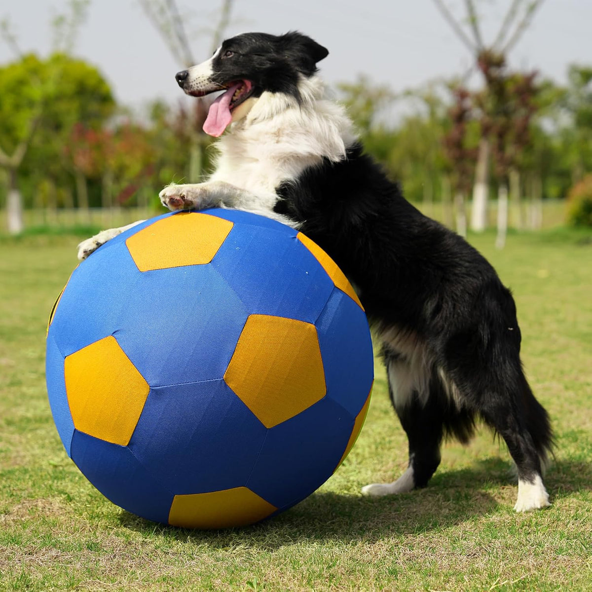 Herding Ball for Dogs Horse Ball & Cover 25" for Horses Large with Hand Pump for Play, Blue and