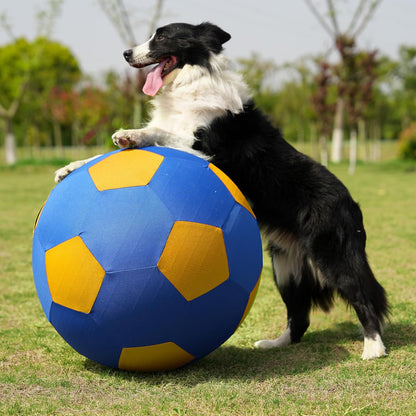 Herding Ball for Dogs Horse Ball & Cover 25" for Horses Large with Hand Pump for Play, Blue and