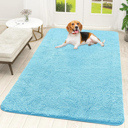 OLANLY Dog Door Mat for Muddy Paws 59x35, Absorbs Moisture and Dirt, Absorbent Non-Slip Washable