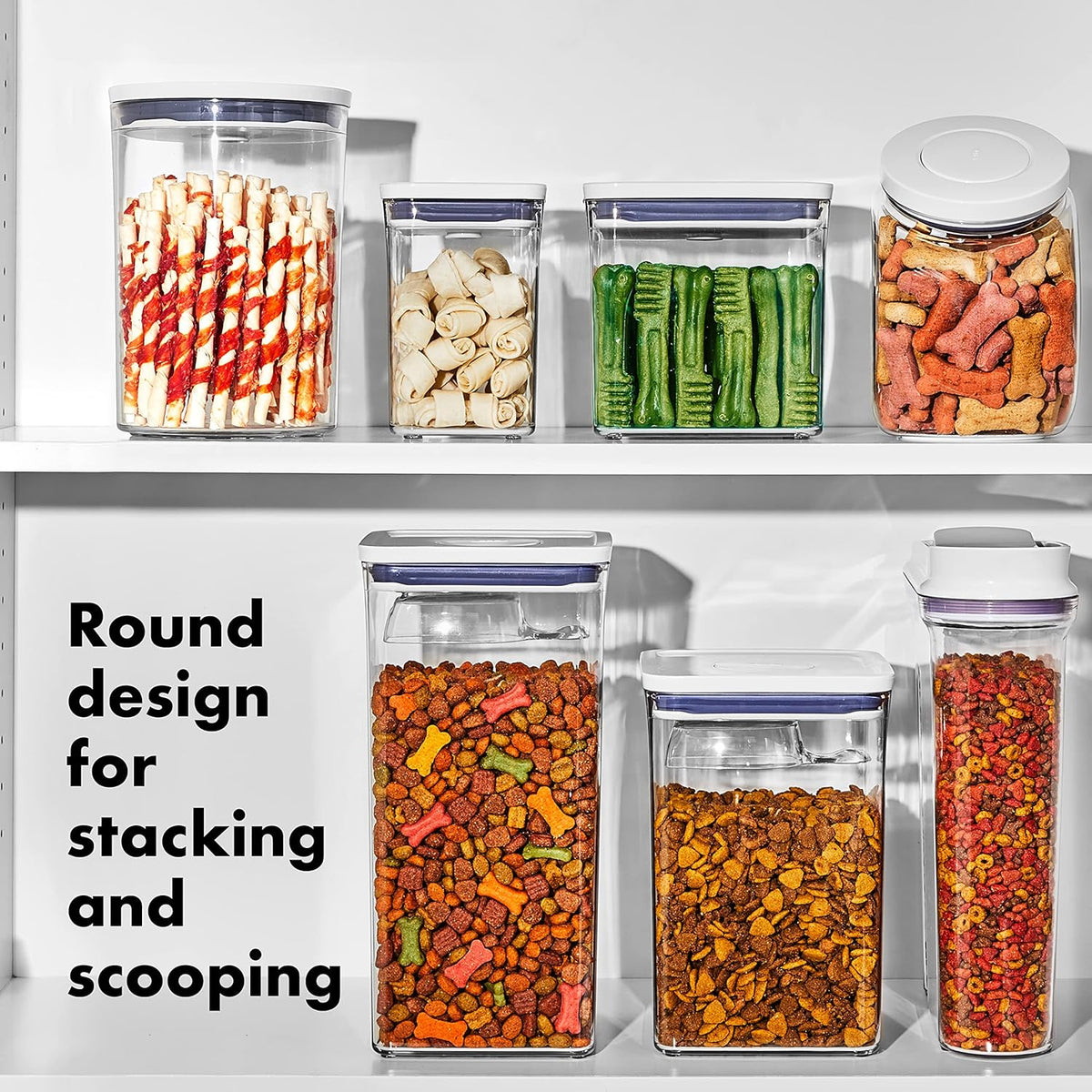 OXO Good Grips Pet POP Container – 3.3 Qt/3.1 L |Ideal for up to 3lbs of Dog Food or 2.5lbs of Cat