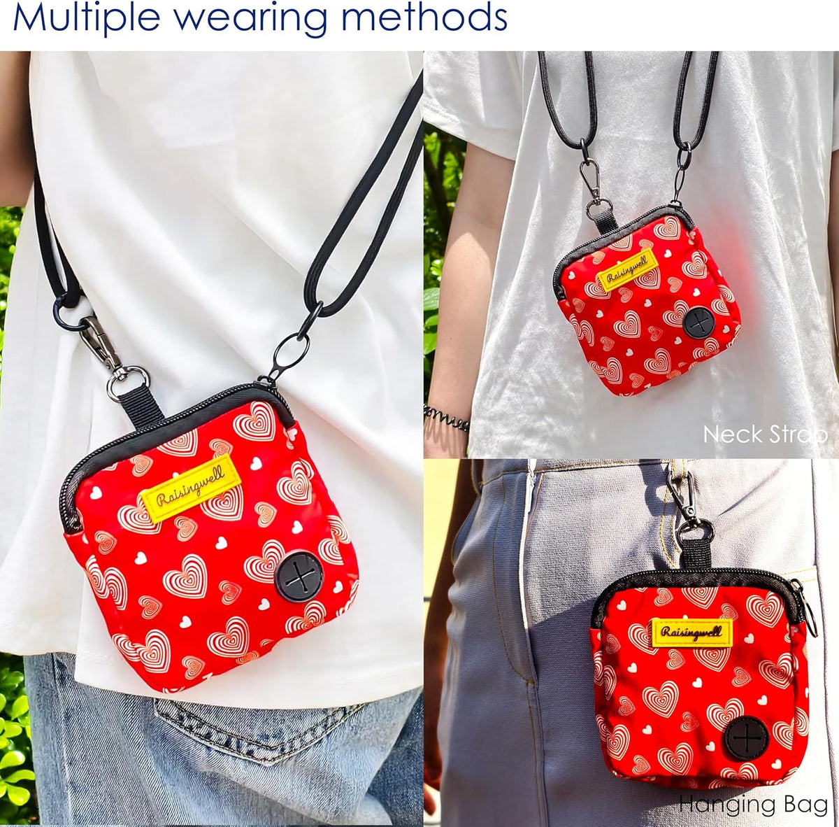 Dog Treat Pouch for Pet Walking and Training with Clicker Poop Bags Small Fanny Zipper Pack Holder