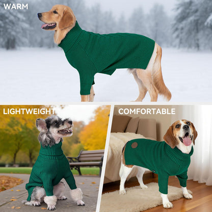 cyeollo 4XL Dog Sweater,Pullover Turtleneck for Large Dogs Classic Knitwear Fall Winter Cold