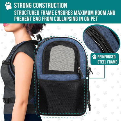 PetAmi Dog Backpack Carrier for Small Large Cat, Pet, Puppies, Ventilated Pet Hiking Backpack