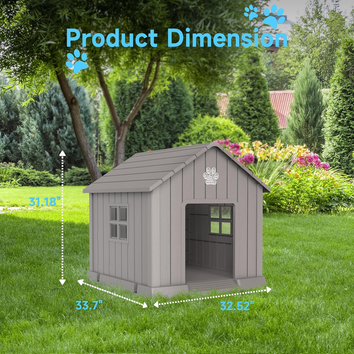DRATO Dog House Indoor Outdoor for Small to Large Sized Dogs Indoor Outdoor Doghouse Puppy Shelter