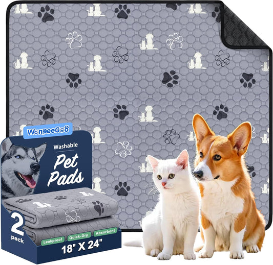 Washable Pee Pads, Puppy Pee Pad for Dogs, 2 Pack Absorbent Reusable Training Dog Pads Pet Puppy
