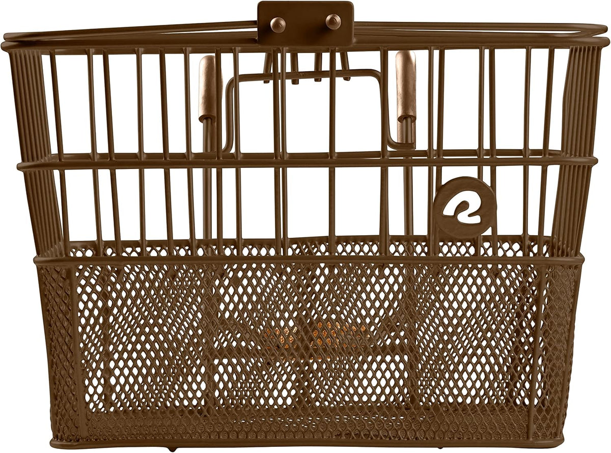 Retrospec Apollo Detachable Front Bike Basket Steel Half-Mesh with Integrated Detachable Hooks and