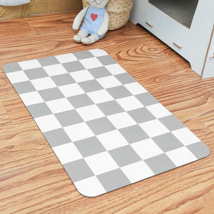Ralxion Checkered Dog Feeding Mat, Absorbent Mats for Dog Food and Water Bowl, Dispenser, Retro