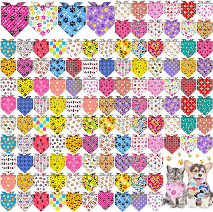 Sanwuta 120 Pcs Fall Dog Bandanas Bulk, Thanksgiving Scarves for Small Medium Large Dogs Cats