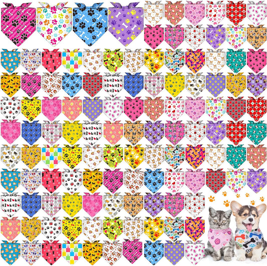 Sanwuta 120 Pcs Fall Dog Bandanas Bulk, Thanksgiving Scarves for Small Medium Large Dogs Cats