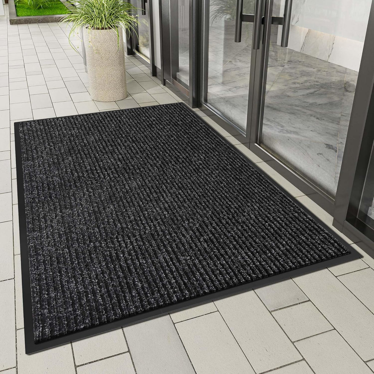 Indoor Outdoor Door Mat, 10' x 3' Doormat for Entryway, Rubber Backing Non Slip Front Door Mat