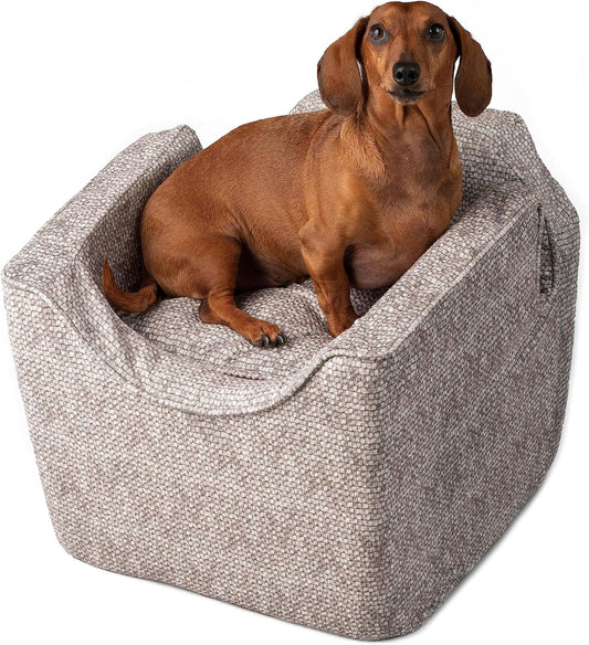 Snoozer Dog Car Seat: Lookout I Dog Booster Car Seat for Dogs Small 5-15 lbs, Size: Small, Fabric: