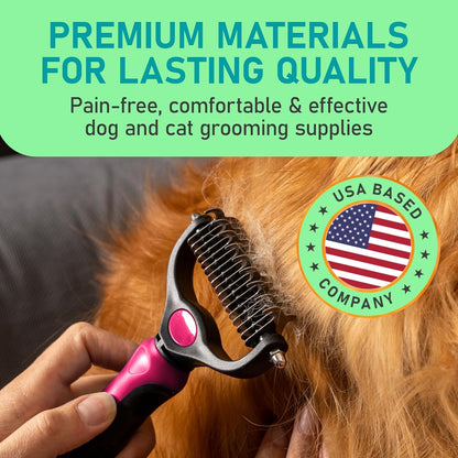 Maxpower Planet Hair Brush - Double Sided Shedding, Dematting Undercoat Rake for Dogs, Cats - Extra