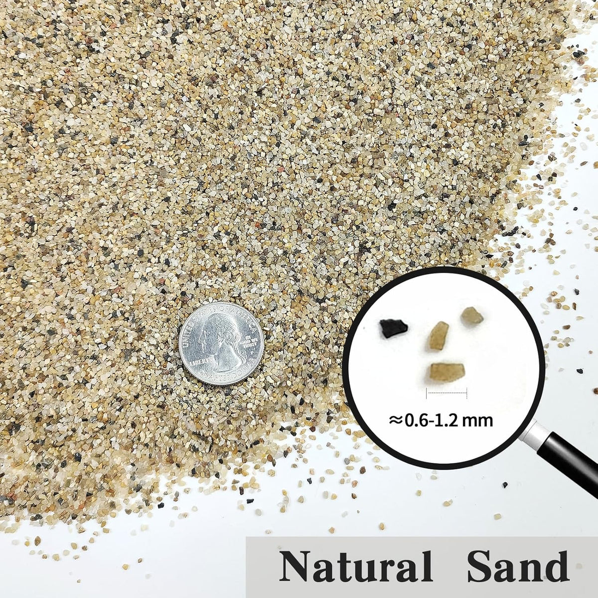 20 lbs Aquarium Sand, 0.6-1.2 mm Aquarium Substrate for Freshwater Fish Tank. Decorative River