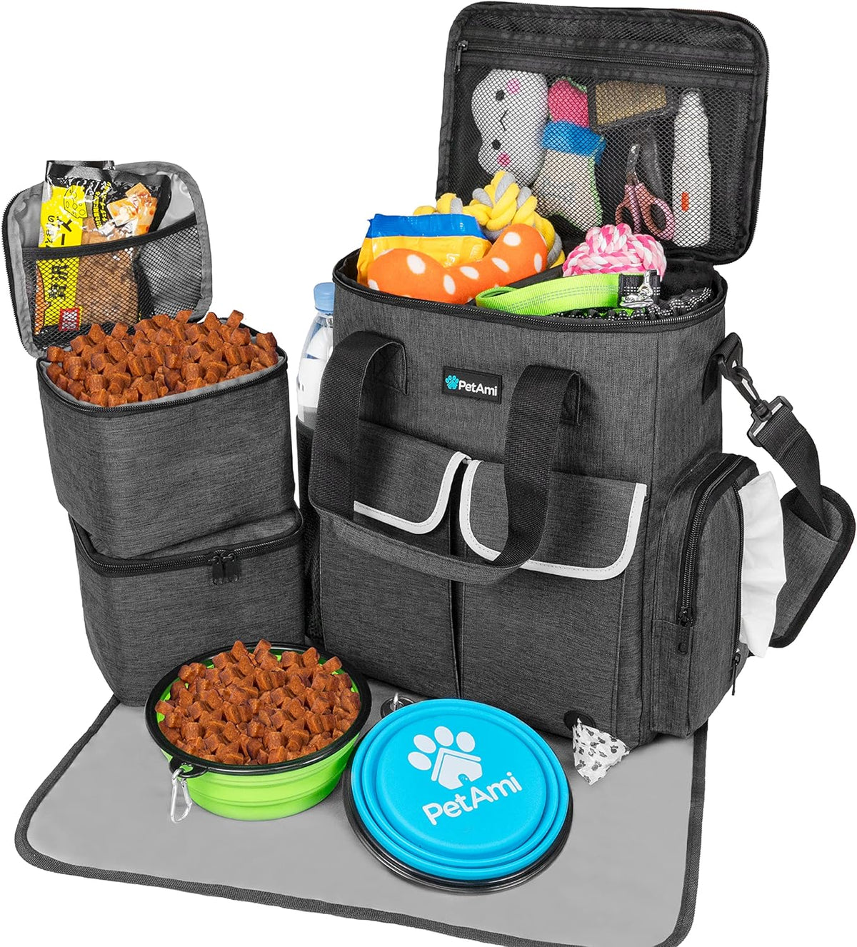 PetAmi Dog Travel Bag Pet Supplies Accessories Organizer for Traveling, Camping, Weekend; Cat Pet