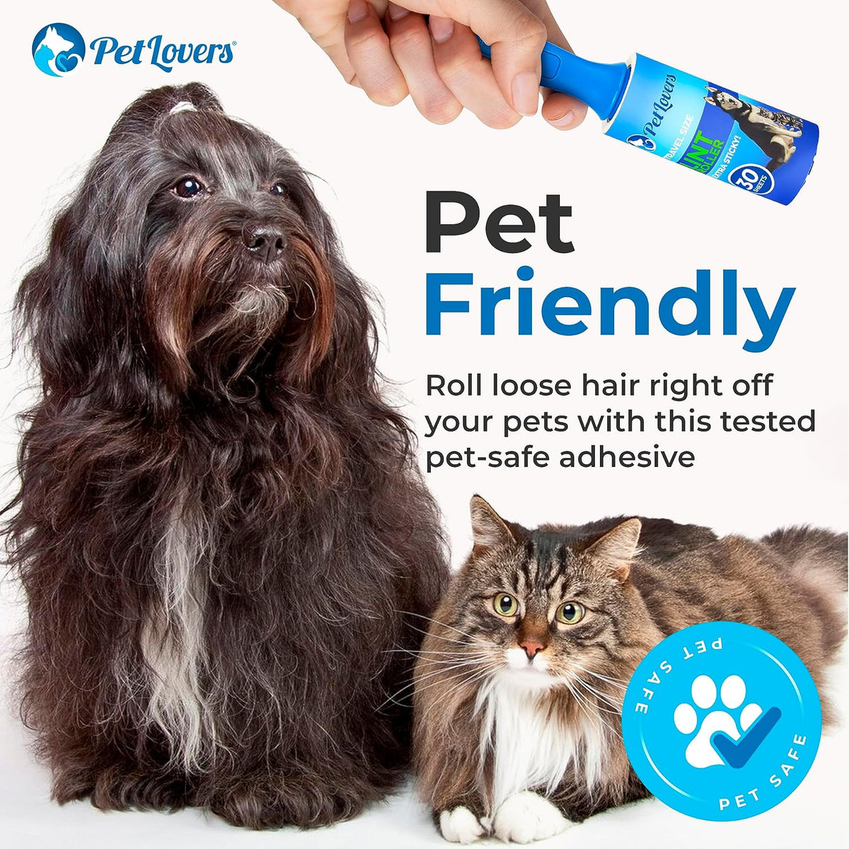 PetLovers Extra Sticky Lint Roller Mega Value Set for Pet Hair Removal and Clothes, Dog and Cat
