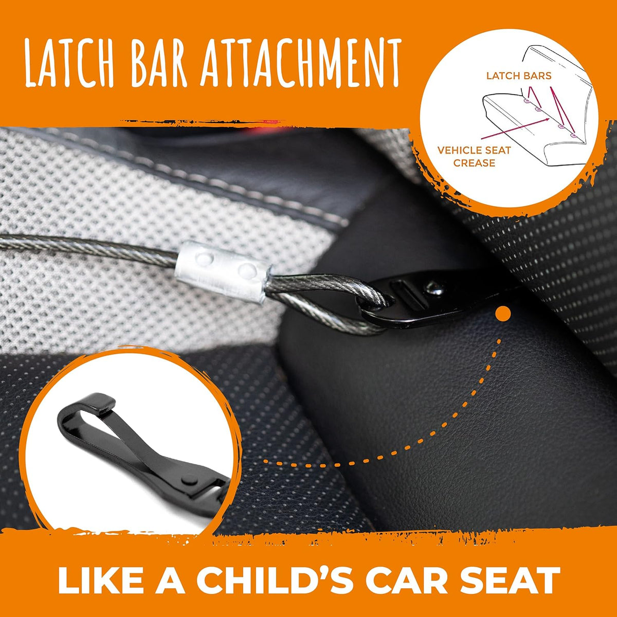 Mighty Paw Dog Seat Belt Vehicle - Chew-Proof Dog Belt - Great for Teething Puppies - Latch Bar