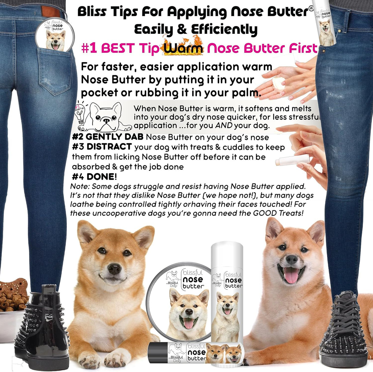 The Blissful Dog Shiba Inu Nose Butter for Dry, Cracked Skin, Lick-Safe Dog Nose Balm with